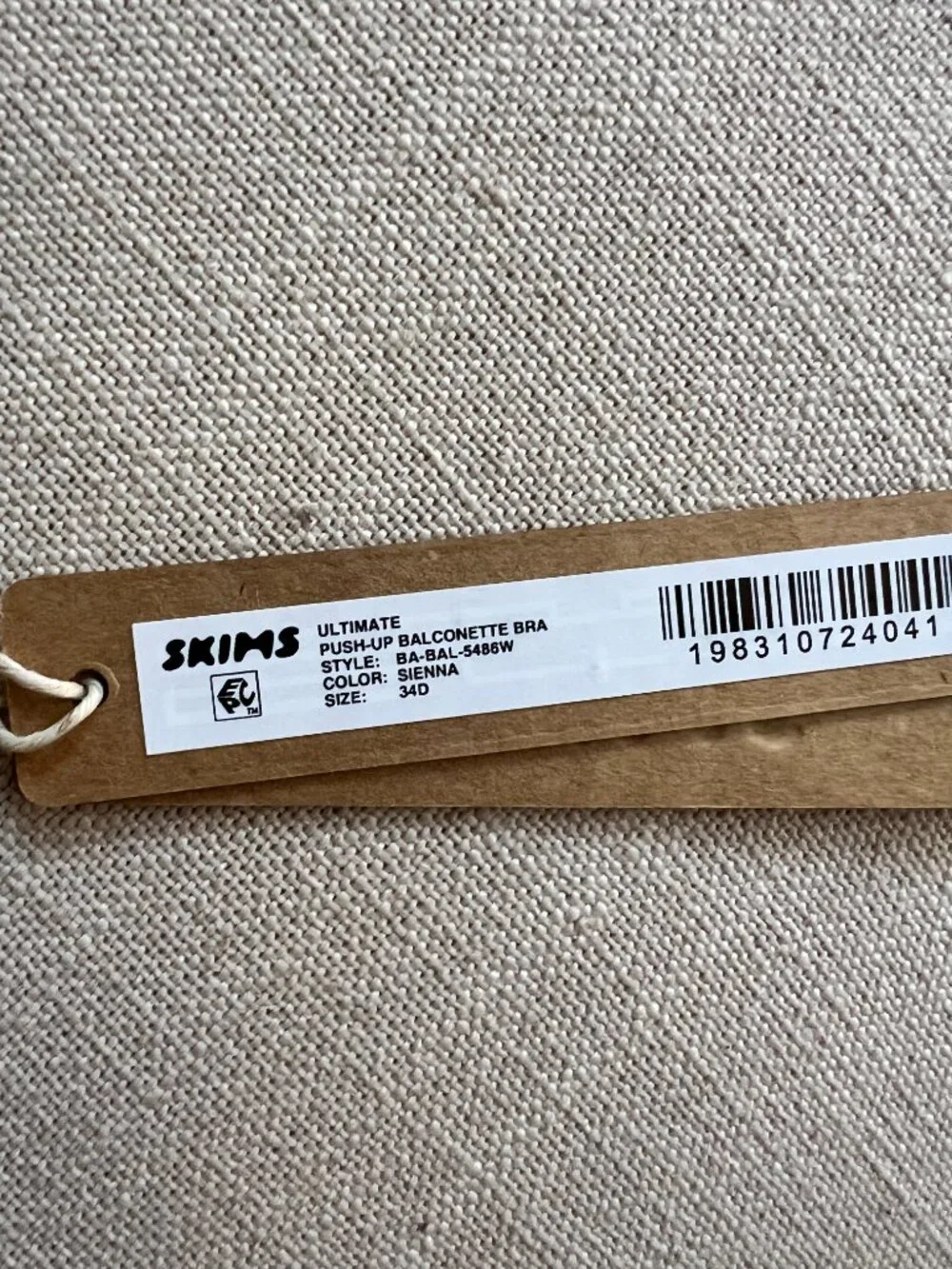 SKIMS BACLONETTE PUSH UP BRA NWT - SIENNA - 34D